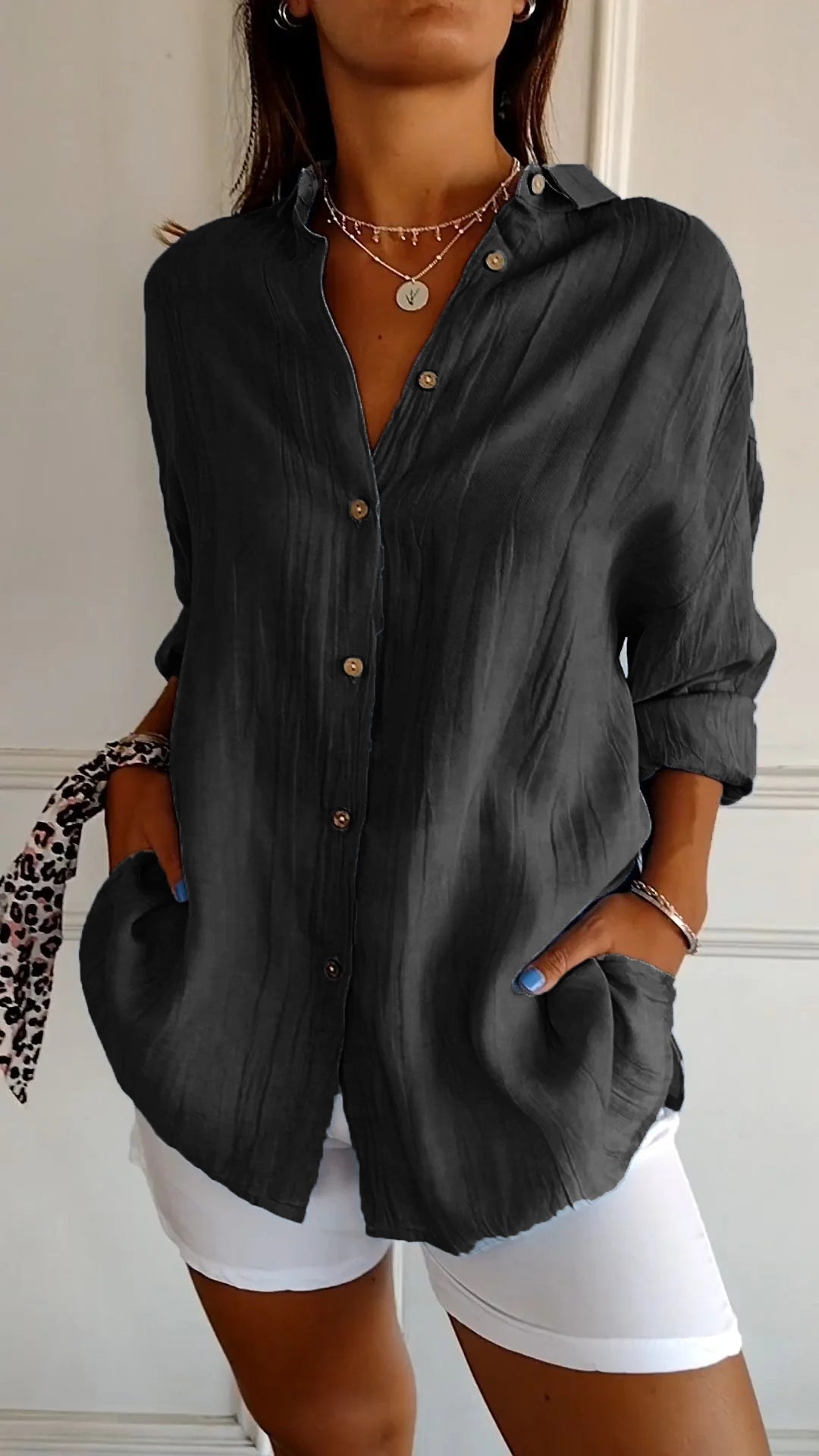 Syl™ - Elegant shirt with pleated style